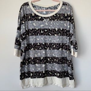 Honeyme Curvy Leopard Shadow Stripe Tunic Sz XXXL